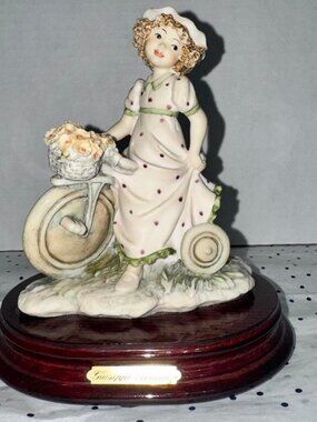 Giuseppe Armani Girl on Bicycle Figurine 1995 Florence Vintage